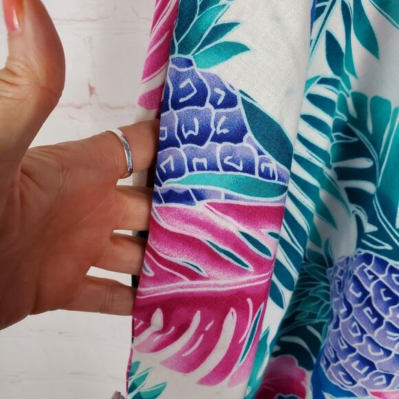 Vintage 70s Hilo Hattie Shift Sun Dress Size M Ruffle Sleeveless Pockets Cotton - Picture 9 of 13